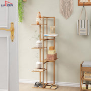 Lukzer 5-Tier Bamboo Plant Stand | Indoor Outdoor Tiered Plant Shelf Organizer