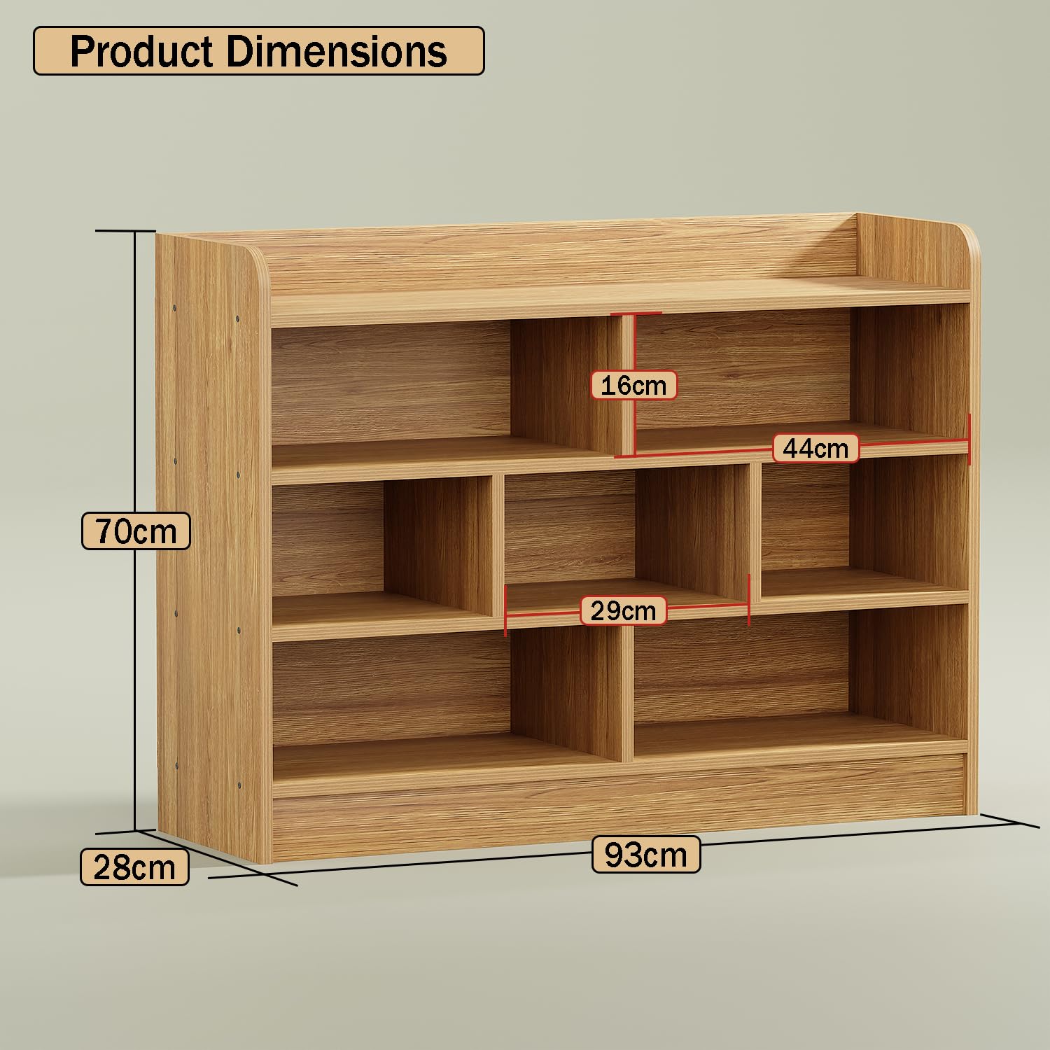 6 Section Bookshelf/Open Display Rack | (MR-008)