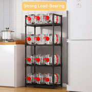 Lukzer Modular Kitchen Storage Rack Plastic & Metal Organizer (4-Tier/PMR-005/Black)