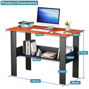Lukzer Modern Desk with Bookshelf Study Table Made with Engineered Wood (ST-005/Charcoal Ember)