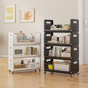 Lukzer 3-Tier Multipurpose Detachable Kitchen Storage Rack with Wheels (PMR-001/White)