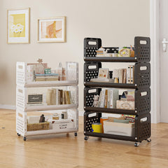Lukzer 3-Tier Multipurpose Detachable Kitchen Storage Rack with Wheels (PMR-001/White)