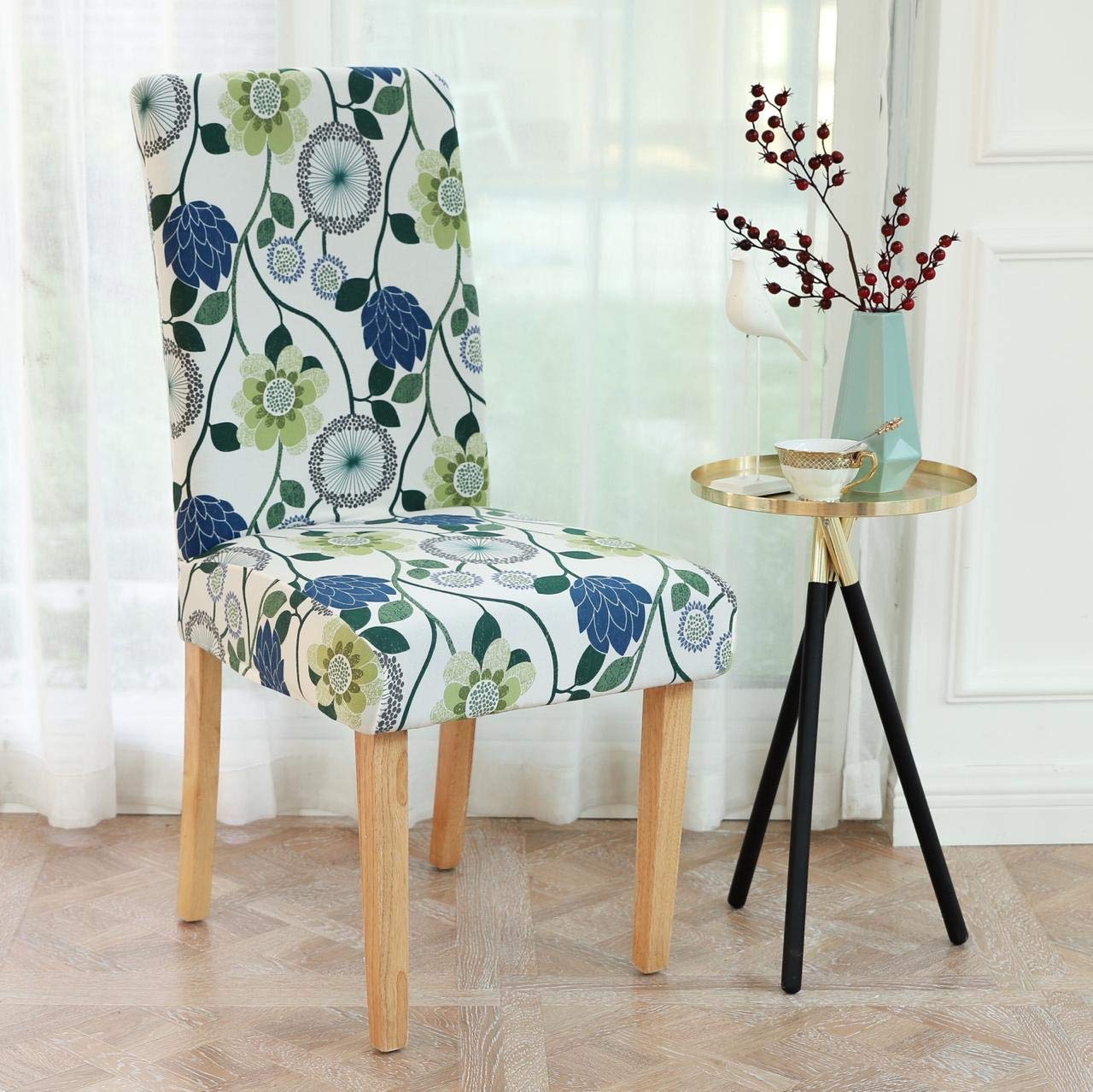 Lukzer Polyester Chair Cover -  Dark Grey with Print (CC-004-01)