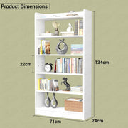 Lukzer Engineered Wood 6 Tier Bookcase Open Storage Cabinet (MR-007/White)