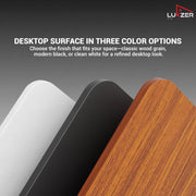 Lukzer Electric Height Adjustable Desk with Monitor Riser USB & Type-C Sit-Stand Table (EST-004/White & Oak Brown)