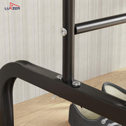 Lukzer Metal Garment Stand with Multi-Level Hanging Bars (MGS-005/Black)