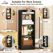 Lukzer 3 Layer Engineered Wood Multipurpose Rack Bookshelf Organizer Stand (MR-010/Black)