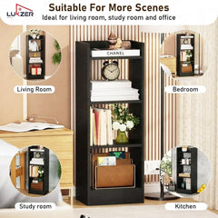 Lukzer 3 Layer Engineered Wood Multipurpose Rack Bookshelf Organizer Stand (MR-010/Black)