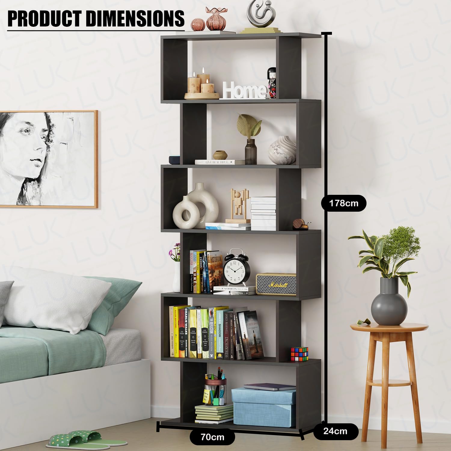 S-Shaped Ladder Bookshelf/Open Display Rack | (MR-002)