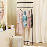 Curve Design Double Pole Garment Rack | (Black/160x63x43.5cms)