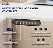 Lukzer L-Shape Electric Height Adjustable Study Desk (EST-001/White & White)