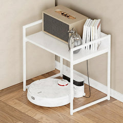 Lukzer 1-Tier Multipurpose Metal & Wood Kitchen Storage Rack (MKR-001/White With White)