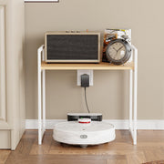 Lukzer 1-Tier Multipurpose Metal & Wood Kitchen Storage Rack (MKR-001/Oak Light with White)