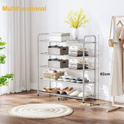 Lukzer Metal Shoe Rack & Open Display Shelf – Durable Storage Organizer
