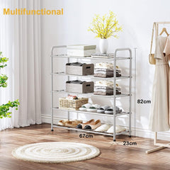 Lukzer Metal Shoe Rack & Open Display Shelf – Durable Storage Organizer