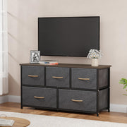 Lukzer 5-Drawer Fabric Storage Organizer for Closet (MMR-003/Black & Wenge)