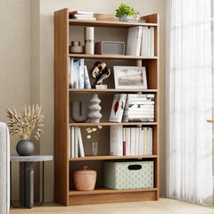 Lukzer Engineered Wood 6 Tier Bookcase Open Storage Cabinet (MR-007/Oak Brown)