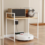 Lukzer 1-Tier Multipurpose Metal & Wood Kitchen Storage Rack (MKR-001/Oak Light with White)