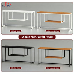Lukzer TV Unit Stand for TVs up to 43 Inch Engineered Wood with Metal (MTU-002/White & White)
