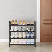Lukzer Metal 4 Layer Shoe Rack Organizer (Black)