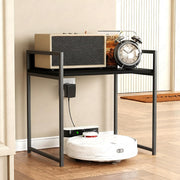 Lukzer 1-Tier Multipurpose Metal & Wood Kitchen Storage Rack (MKR-001/Black with Black)