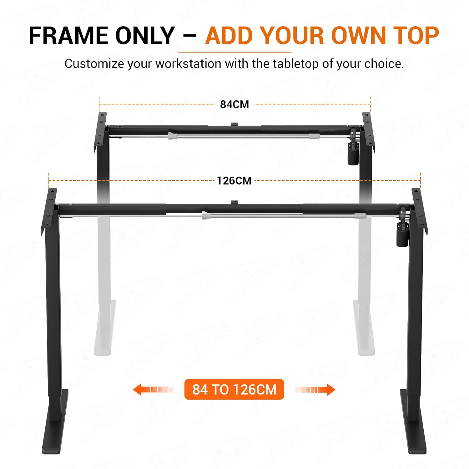Lukzer Electric Height Adjustable Desk Frame (EST-003-F/Black)
