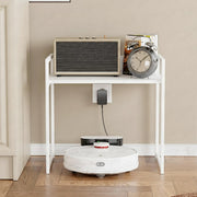 Lukzer 1-Tier Multipurpose Metal & Wood Kitchen Storage Rack (MKR-001/White With White)