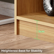 Lukzer Engineered Wood 6 Tier Bookcase Open Storage Cabinet (MR-007/Oak Light )