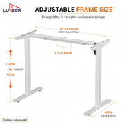 Lukzer Electric Height Adjustable Desk Frame (EST-003-F/White)