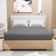 Lukzer Terry Cotton Waterproof Mattress Protector Grey (MTP-GR-001)