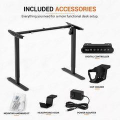 Lukzer Electric Height Adjustable Desk Frame (EST-003-F/Black)