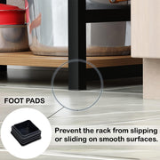 Lukzer 5-Tier Multipurpose Metal & Wood Kitchen Storage Rack (MKR-005/Oak Light with Black)