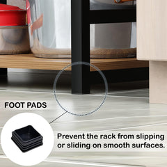 Lukzer 5-Tier Multipurpose Metal & Wood Kitchen Storage Rack (MKR-005/Oak Light with Black)