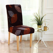 Lukzer Polyester Chair Cover -  Maroon Leaves (CC-010-01)