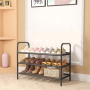 Lukzer Metal 3 Layer Shoe Rack Organizer (Black)
