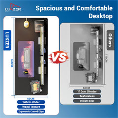 Lukzer Dual Motor Electric Height Adjustable Desk Memory Controller Standing Table EST-002/Black & Black)