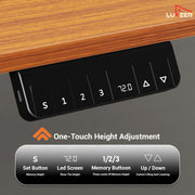 Lukzer Electric Height Adjustable Desk with USB & Type-C Study Table (EST-001/UC-Black & Oak Brown)