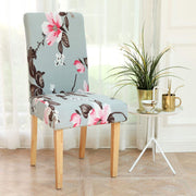 Lukzer Polyester Chair Cover -  Dark Grey with Print (CC-004-01)