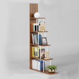 Lukzer 5-Tier L-Shaped Modern Step Design Storage & Display Unit (MRM-015/Oak Brown)