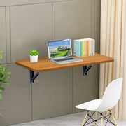 Lukzer Multi-purpose Engineered Wood Wall Mounted Foldable Rack Table (MT-002/Brown Oak)