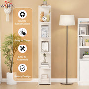 Lukzer Engineered Wood Multipurpose Bookshelf & Storage Organiser (MR-019/White)