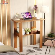 Lukzer Engineered Wood Kids Study Table with Open Shelf (ST-004S/Oak Brown)