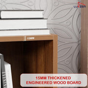 Lukzer Engineered Wood 2 Layer Storage Cabinet with Open Display Rack (MR-021/Oak Brown)