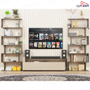 Lukzer 6-Layer S-Shaped Ladder Engineered Wood Open Bookshelf Rack (MR-002, Wenge)