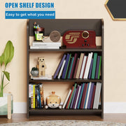 Lukzer 3‑Layer Rounded Edges Engineered Wood Open Rack Cabinet Bookshelf (MR‑016/Wenge)