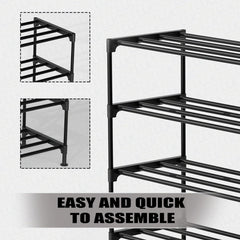 Lukzer Easy DIY Metal & Plastic Bookshelf/Storage Organizer – Black & Silver (3/4/5/6 Layers)
