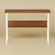 Lukzer Engineered Wood Office & Study Table with Open Bookshelf & Organiser (MST-005/Oak Brown)