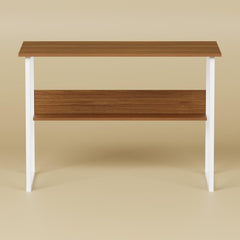 Lukzer Engineered Wood Office & Study Table with Open Bookshelf & Organiser (MST-005/Oak Brown)