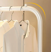 Lukzer 2-in-1 Portable Garment Rack with Wheels & 2-Tier Metal Baskets (Black/White, 32x66x156cm)