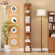 Lukzer Engineered Wood Multipurpose Bookshelf & Storage Organiser (MR-019/Oak Brown)